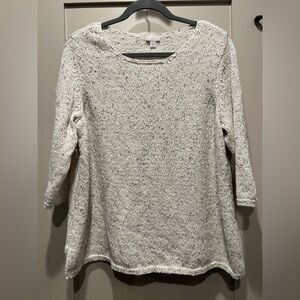 J.Jill Boatneck Sweater Oatmeal Lightweight Petite XL EUC